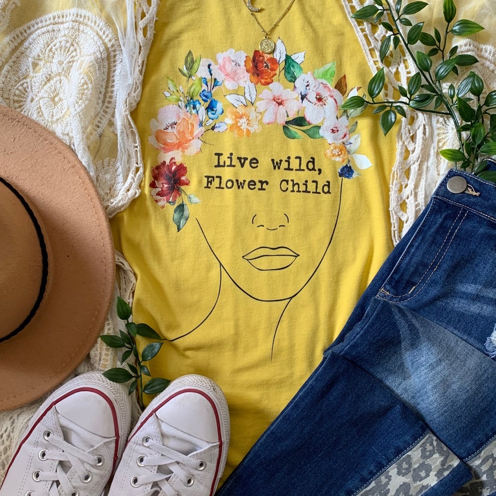 ARRIVED‼️  Wild, Flower Child Graphic Tee - Picture 4 of 4
